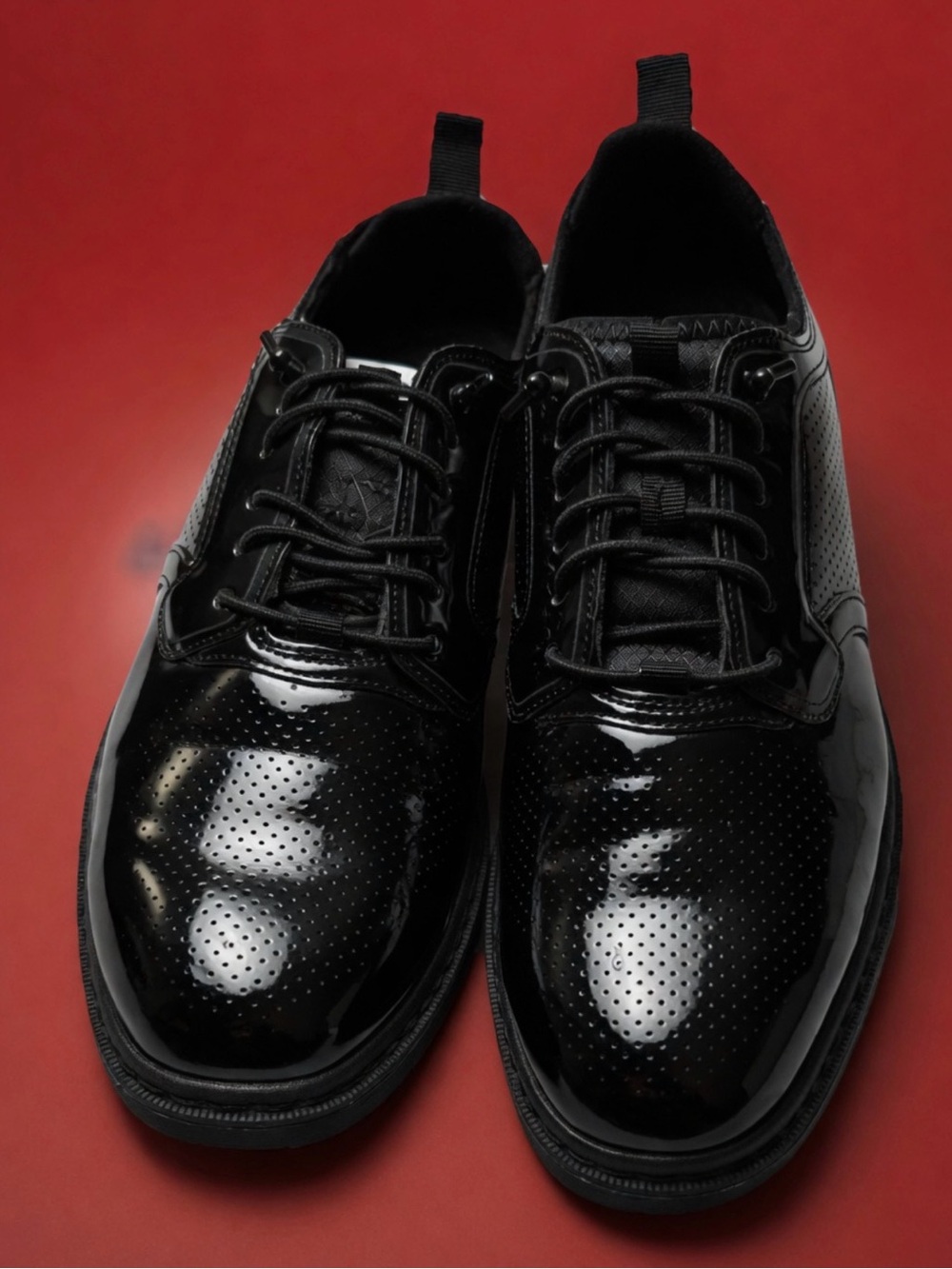 Stacy Adams Spyre Plain Toe Elastic Lace Up - Black Patent - Men’s Size 7.5